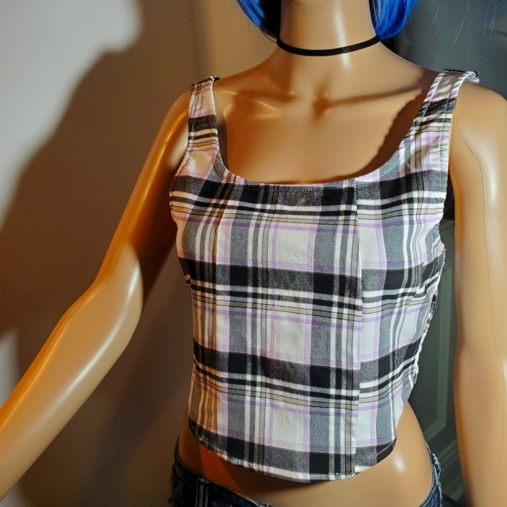 F21 Plaid Corset Top